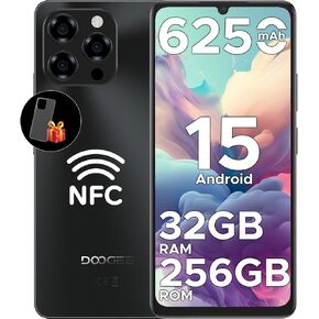 DOOGEE Note 58 Pro Android 15 Unlocked Cell Phone,32GB+256GB/2TB,6.75" HD+ 90Hz Android Phone,6250mAh Battery,16MP+8MP,4G Dual SIM Smartphone,Octa Core/Widevine L1/ GPS/NFC/Fingerprint/Face Unlock