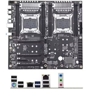 JMT X99 D4 Dual Pro Motherboard Server Board 256GB with 8*DDR4 Memory Slot 2*RTL811H Gigabit Ethernet Compatible with LGA 2011-3 V3 /V4 CPU