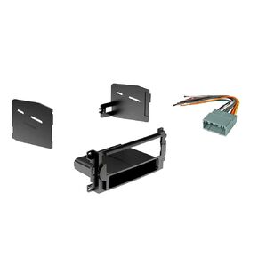 Single DIN Car Stereo Radio Install Dash Kit Compatible with Chrysler Dodge Jeep 2004 2005 2006 2007 2008 2009 2010 (Dash Kit + Harness + Adapter)