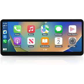 NINETOM 2025 Upgraded 12.3" Ultra-Narrow Touchscreen Wireless CarPlay Android Auto Receiver Compatible with Mercedes-Benz E-Class Coupe and Convertible W207 (2012–2015), for NTG 4.5/4.7 System