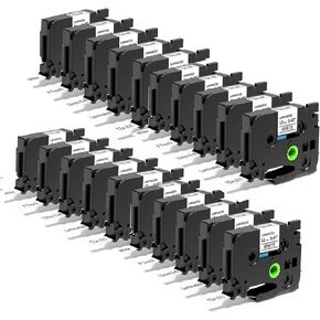 20PK P Touch Label Tape TZe-231, 12mm 0.47 Inch Laminated White Tape Replacement for Brother Label Maker Tape Refills TZe231 TZe TZ Tape, Work with PTH-110 D220 D210, Black on White