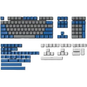 165 Grey Blue PBT Double Shot OEM Profile Keycaps Compatible with Mechanical Keyboards with RGB Backlighting MX Switches(165 OEM HLB-EN)