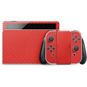 Skinit Decal Gaming Skin Compatible with Nintendo Switch OLED (2021) - Blue Carbon Fiber Specialty Texture Material Design