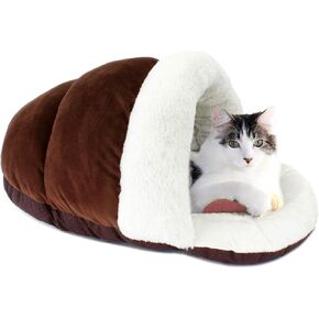 ASPCA Cat Cave Bed, Cozy Slipper for Indoor Pets, for Adults and Kittens, Gray Solid, 23' x 17" x 6"