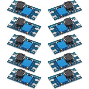10 Packs DC-DC Boost Converter, 2A Adjustable Module Voltage Regulation Board, with an Input Voltage ranging from 2V to 24V and an Output Voltage ranging from 5V to 28V (Without USB Connector).
