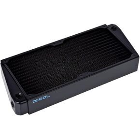 Alphacool NexXxos XT45 Full Copper X-Flow Radiator280, 140mm x 2, Dual Fan, Black