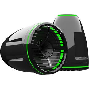 wet sounds REV10 Black HD Tower Speaker with XZ Black Zero Style Grille and No Clamp