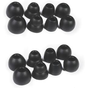8 Pairs Replacement Silicone Earbuds Tips for Powerbeats Pro & Beats Flex/BeatsX Headphones, 4 Sizes Soft Flexible Noise Reduction Eartips Compatible with Beats Flex Earbuds Replacement Tips (Black)