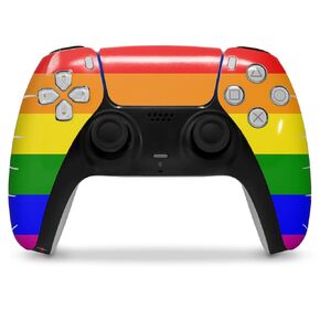 WraptorSkinz Skin Wrap compatible with Sony PS5 DualSense Controller Rainbow Stripes (CONTROLLER NOT INCLUDED)