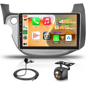 4G+64G for Honda Fit 2008-2013 Radio Android Upgrade 10.1 Inch IPS Touch Screen Head Unit, Driauto Car Stereo with Wireless Carplay Android Auto Mirror link GPS WIFI DSP Bluetooth FM RDS Backup Camera