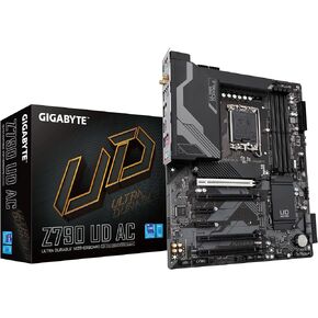 GIGABYTE Z790 UD AC (LGA 1700/ Intel Z790/ ATX/ DDR5/ Triple M.2/ PCIe 5.0/ USB 3.2 Gen2X2 Type-C/Intel Wi-Fi/ 2.5GbE LAN/PCIe EZ-Latch/Multi-Key/Motherboard) (Renewed)