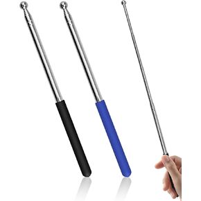 2 Pack Teacher Pointer Stick for Whiteboard - Telescopic Classroom Pointer with Comfortable Grip Handle, Retractable Presenter Tool for Teachers, Kindergarten, Presentations (Red and Black)