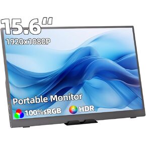 Portable Gaming Monitor, Portable Monitor with HDR, Ultra Slim, Eye Care, External Second Screen for Laptop, PC, PS5, Mac, Xbox (15.6 inch 1080p)