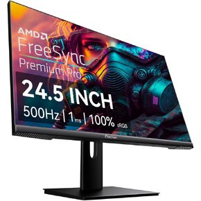 24.5 Inch 500Hz (Overclock) IPS Gaming Monitor, 1ms, 400cd/m², 100 sRGB PC Display 1920x1080P, AMD FreeSync Premium Pro Compatible, 2X HDMI 2.1 & DisplayPort 1.4, VESA Supports Computer Screen, Black