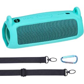Co2crea silicone Case Placense for JBL Flip 5 Portable Bluetooth Speaker (Teal Case)