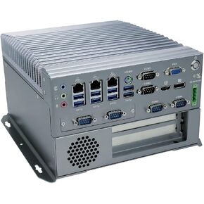 HUNSN Fanless Industrial PC, Mini Computer, IPC, I5 6500T, Windows 11/ Linux Ubuntu, IX04, VGA, DP, HDMI, 6 x COM, 3 x LAN, PCIE X16 Slot, PCI Slot, DC Phoenix, 9 to 36V, 8G RAM, 128G SSD