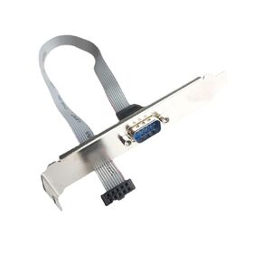 DB9 RS232 Serial Port Bracket to IDC 10 Pin 9Pin Male Female Header Ribbon Cable Connector Computer Motherboard Panel Mount