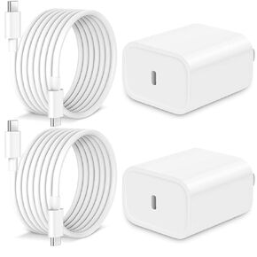 iPhone 16 15 Charger Fast Charging USB C Charging Block Type C Charger 2 Pack 6FT Cord Compatible with iPhone 16/16 Plus/16 Pro/16 Pro Max/iPhone 15/15 Pro Max/Samsung