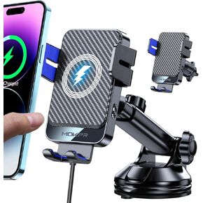 شاحن السيارات اللاسلكي ، MOKPR 15W FASTAGE CARMING AUTO-CARING MOUNT Universal Hands-Lehands Free Mount for Dash Air Vent Air Feat Tiving مع iPhone 16 15/14/13/12 ، Samsung S23/S22/S21 ، إلخ in Kuwait