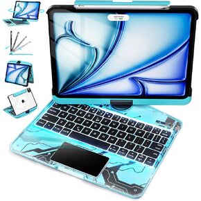 Keyboard Case for iPad Air 13-inch (M2, 2024),360° Rotating Multi-Touch Trackpad,7-Color Backlit Keyboard,Compatible with iPad Pro 12.9-inch (3rd/4th/5th/6th Gen),Nebula Core X