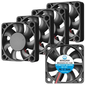 WINSINN 50mm 12V Fan - Hydraulic Bearing 6000 RPM 5010 Cooling Fan Replacement for 3D Printers/Computer Cases/Small Appliances, 30cm Cable with XH2.54-2PIN, Brushless 50x10mm (5Pcs)