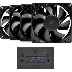 PROCOOL AVP-480T Silent AV Cabinet Cooling Fan System/Temperature Control with Auto Speed Control Fans//Home Entertainment AV Cooling/DIY Fan
