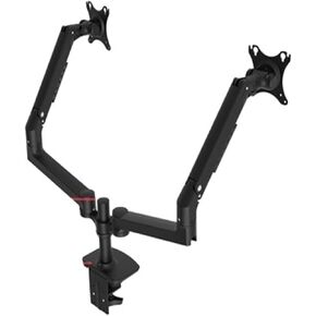 DL-8012II-D Aluminum Clamp 17-38" Double LCD Monitor Bracket Table Holder Mechanical Spring Arm Notebook 2 Arms 3-11KG(3-11kg 170mm Black)