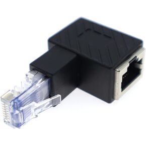 90 Degree Down Angle RJ45 Male to Female Adapter Network Extension Connector Accessory B