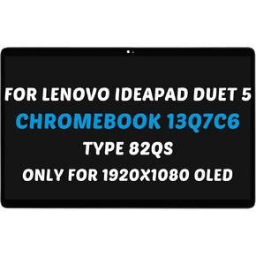 Replacement for Lenovo IdeaPad Duet 5 Chromebook 13Q7C6 Type 82QS 82QS0028MC 5D10S39728 5D10S39729 LCD Screen LED + Bezel Display Assembly 1920x1080 OLED 13.3" 30 Pins 60Hz (for Touch Screen Only)