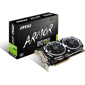 MSI GAMING GeForce GTX 1060 6GB GDRR5 192-bit HDCP Support DirectX 12 Dual Fan VR Ready OC Graphics Card (GTX 1060 ARMOR 6G OCV1)