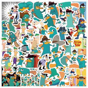 63pcs Perry ملصقات Platypus Agent P للأطفال المراهقين ، وملصقات كرتونية لطيفة وملصقات Ferb مقاومة للماء لأجهزة الكمبيوتر المحمولة لزجاجة المياه مجلة Skateboard Luggage Computer Pike Computer
