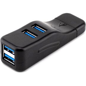 Mini USB 3.0 Hub 4 Port USB Hub USB Splitter for Laptop, USB Expander USB Multiple Adapter for Mouse,Keyborad,Printer,Flash Drive,Xbox and More (Black with 3.0 * 4 Hub)