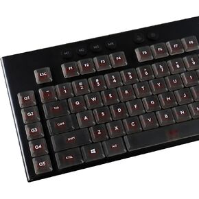 YMDK Solid Black Color White Font Simplicity Keycaps PC Material Frosted Low Profile Translucent Keycap Compatible with Logi G813 G815 G913 G915 tkl Mechanical Keyboard