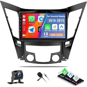 Unitopsci 4g+ 64g لـ Hyundai Sonata 2010-2015 Android 13 Stereber Radio Wireless Carplay Android Auto GPS Mavigation 9 بوصة شاشة تعمل باللمس بلوتوث 5.0 FM/RDS DSP 32EQ WIFI LINK SWC+ كاميرا ميكروفون