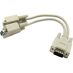 AYA 1Ft (1 Foot) DB9 Male Serial to Dual DB9 Female Serial Splitter Cable 28AWG