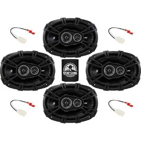 KICKER Speakers 6x9 inch for RAM 1500/2500/3500 (Amplified) 2019-2023 Upgrade Kit - 4 Pack of DS Series with Harness, Car Audio Front and Rear Door Speaker DSC6930, 43DSC69304