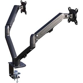 G08-24 Dual Monitor Desktop Mount Bracket for 13 to 27-Inch LCD Screens Rotate & Tilt Adjust Two-Arm Desk Stand Support
