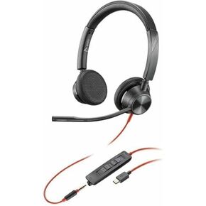 Poly Blackwire 3325 Microsoft Teams Certified Headset +USB-C/A Adapter TAA - Microsoft Teams Certification - Stereo - USB Type C, Mini-phone (3.5mm) - Wired - 32 Ohm - 20 Hz to 20 kHz - On-ear - Binau