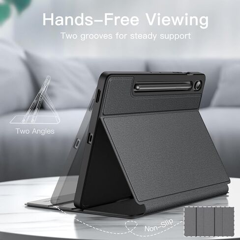JETech Case for Samsung Galaxy Tab S10 FE Plus/S10 FE+ 13.1-Inch with S Pen Holder, Slim Folio Stand Protective Tablet Cover, Multi-Angle Viewing (Black) in Saudi Arabia