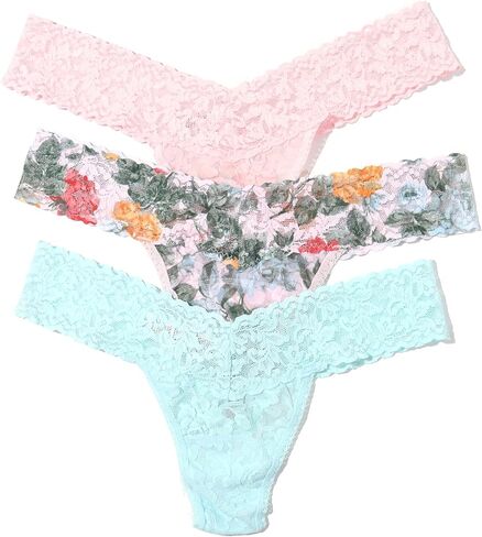 hanky panky, Signature Lace Low Rise Thong 3 Pack, One Size fits 2-12, Taffy, Florence, Chai in Saudi Arabia