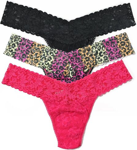 hanky panky, Signature Lace Low Rise Thong 3 Pack, One Size fits 2-12, Taffy, Florence, Chai in Saudi Arabia