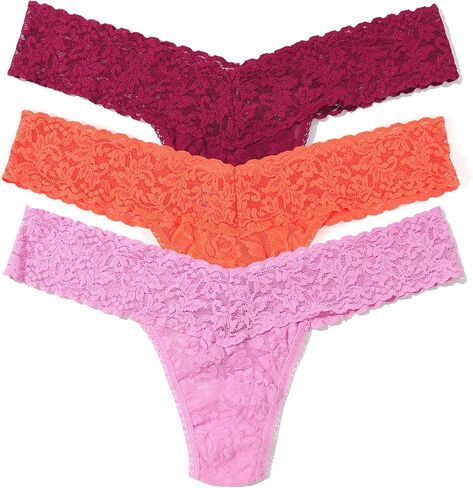 hanky panky, Signature Lace Low Rise Thong 3 Pack, One Size fits 2-12, Taffy, Florence, Chai in Saudi Arabia