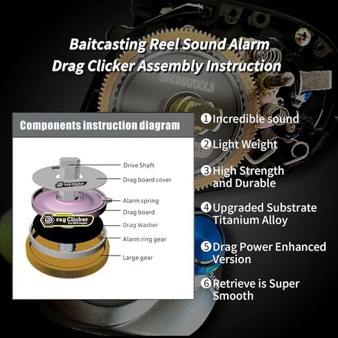 Baitcasting Reel Drag Clicker Kit for Daiwa Kastking Shimano Reel Curado, Scorp. MD, Tranx, Antares Aderbaren Tatula Zillion Alphas Tunning Upgrade Accessories in Kuwait