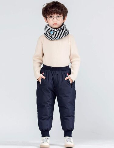 Happy Cherry Kids Down Pants Baby Boys Girls Windproof Warm Snow Pants Winter Thicker Elastic Waist Trousers in Saudi Arabia