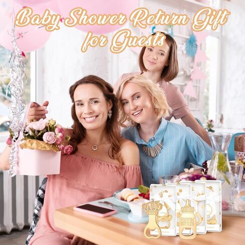 24 Pcs Baby Bottle Opener, Popping Girl Bear Footprint Keychain Bottle Openers with Pink Gift Box, Baby Shower Party Favors for Guests, Wedding Return Gift Souvenirs Theme Decoration Supplies in Kuwait