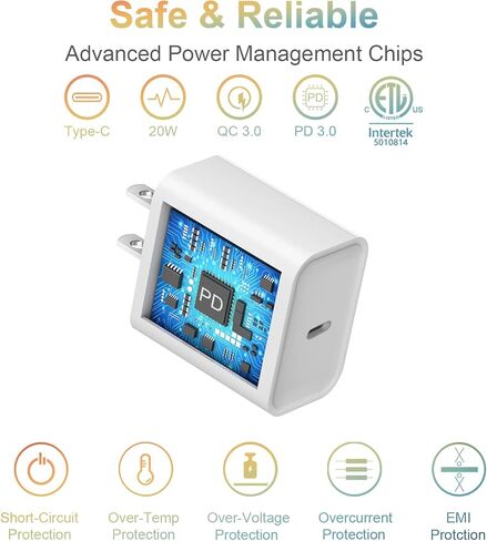 [3 حزمة] كتلة شاحن USB C ، iPhone 16 Charger Block 20W PD Adapter for iPhone 16/16Pro/16Pro Max/16Plus/15/14/13/11/11/xs/x ، ipad والمزيد in Saudi Arabia