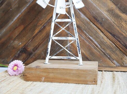 TenFuju Farmhouse Windmill Table Top Decor Metal Galvanized Vintage Desk and Shelf,Decorative Farmhouse Kitchen Rustic Windmill Decor 1pack in Kuwait