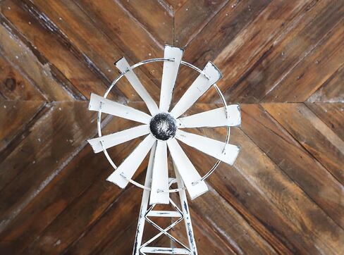 TenFuju Farmhouse Windmill Table Top Decor Metal Galvanized Vintage Desk and Shelf,Decorative Farmhouse Kitchen Rustic Windmill Decor 1pack in Kuwait