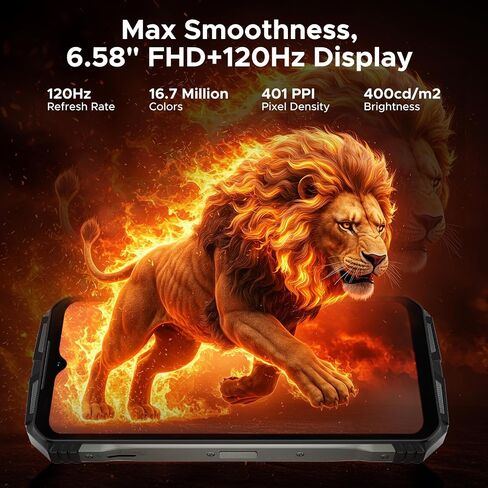 DOOGEE V Max S (2025) 5G Unlocked Rugged Phone,Dual Camping Lights,22000mAh Battery,Android 14,24GB+256GB/TF 2TB Rugged Smartphone,108MP+16MP,6.58"FHD+120Hz IPS Screen,Dual Unlock/NFC/WiFi6(Tarnish) in Saudi Arabia