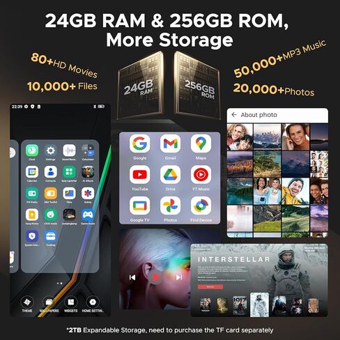 DOOGEE V Max S (2025) 5G Unlocked Rugged Phone,Dual Camping Lights,22000mAh Battery,Android 14,24GB+256GB/TF 2TB Rugged Smartphone,108MP+16MP,6.58"FHD+120Hz IPS Screen,Dual Unlock/NFC/WiFi6(Tarnish) in Saudi Arabia